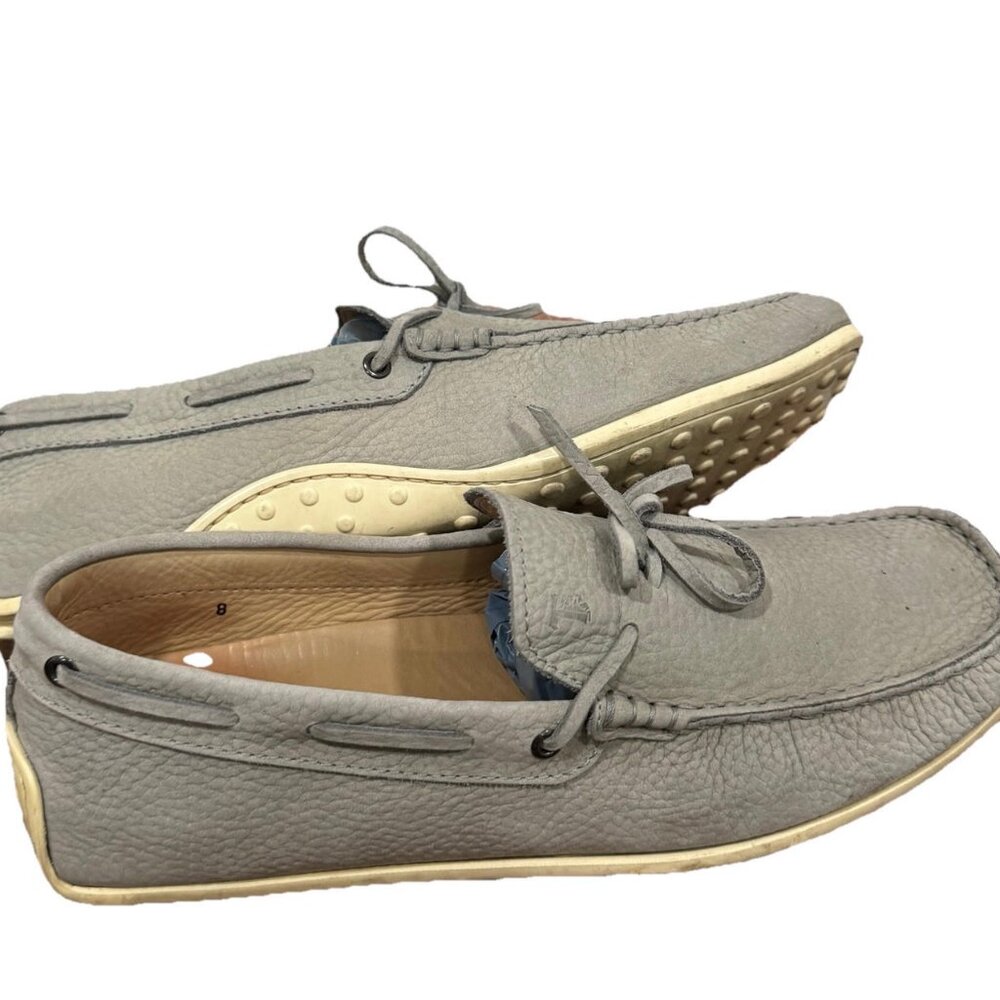TOD'S Gray  Leather Current Mens Loafer‎ Size 8